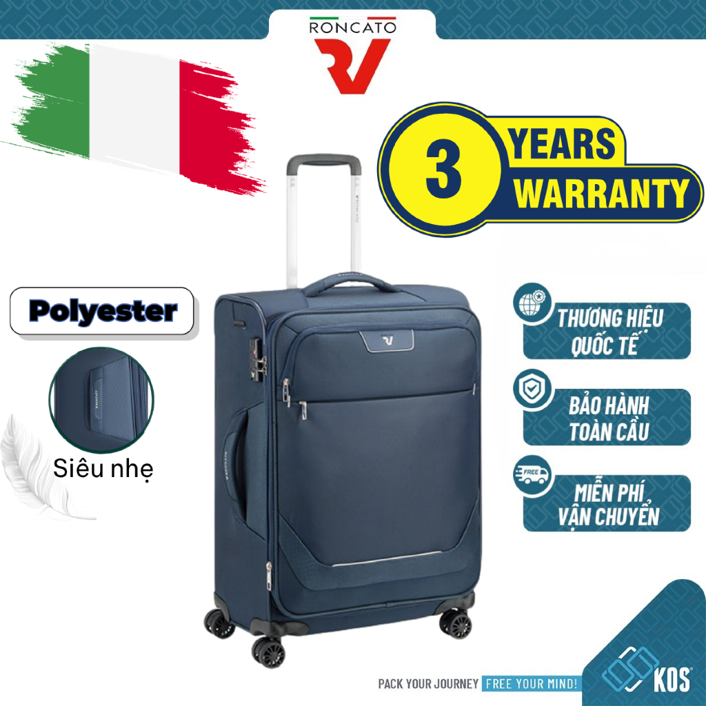 Vali kéo cao cấp RONCATO Joy Size S/M/L (20/24/29 inch) thương hiệu Ý vải Polyester