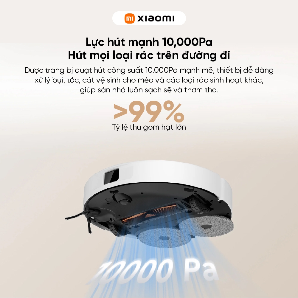 Robot hút bụi lau nhà Xiaomi Vacuum H50 - Lực hút mạnh 10,000Pa | Tự động giặt sấy khô, đổ rác - Lau xoay kép | BigBuy360 - bigbuy360.vn