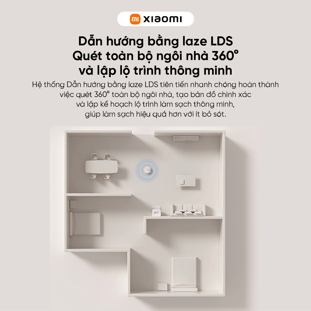 Robot hút bụi lau nhà Xiaomi Vacuum H50 - Lực hút mạnh 10,000Pa | Tự động giặt sấy khô, đổ rác - Lau xoay kép | BigBuy360 - bigbuy360.vn