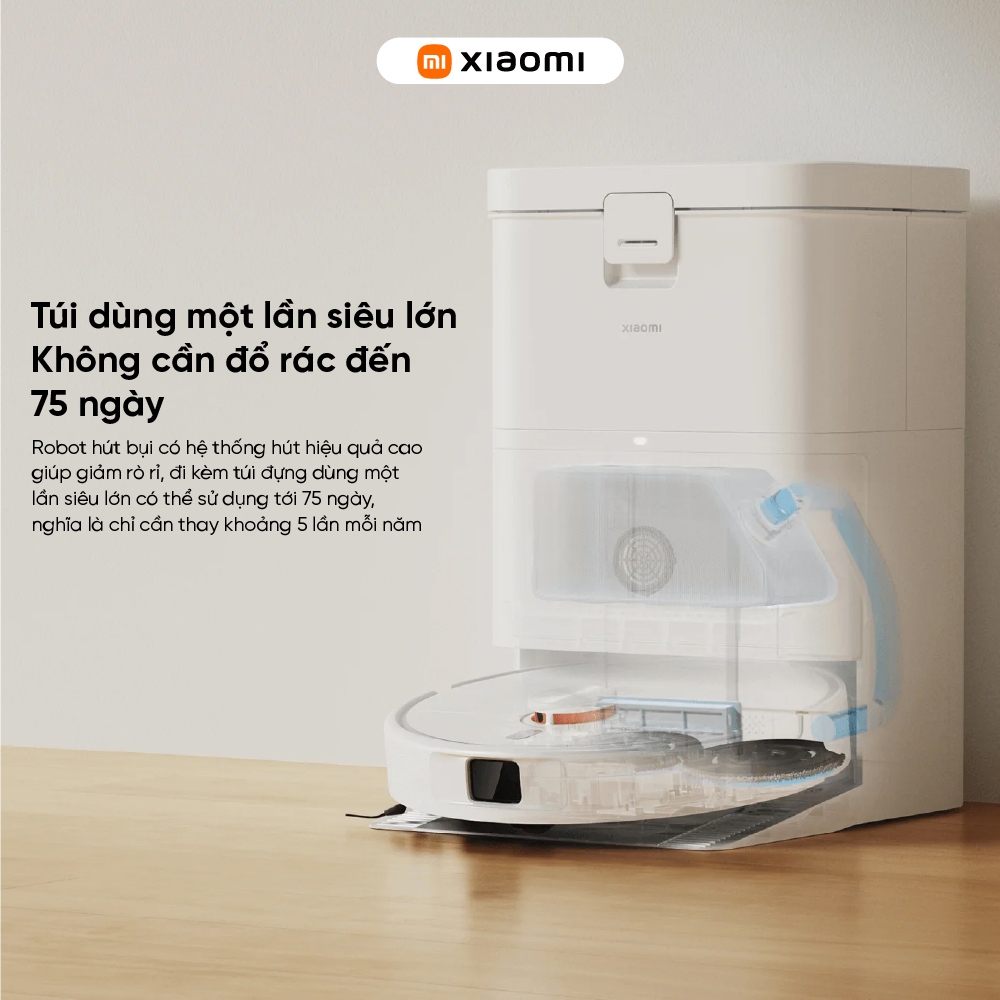 Robot hút bụi lau nhà Xiaomi Vacuum H50 - Lực hút mạnh 10,000Pa | Tự động giặt sấy khô, đổ rác - Lau xoay kép | BigBuy360 - bigbuy360.vn