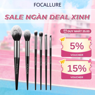 FOCALLURE Bộ cọ trang điểm 6 cây cọ phấn phủ, má hồng, màu mắt