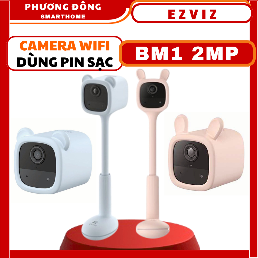 CAMERA WIFI TRONG NHÀ EZVIZ BM1 2MP DÙNG PIN SẠC (2000 mAh) - Đàm Thoại 2 chiều, Phát hiện tiếng khó