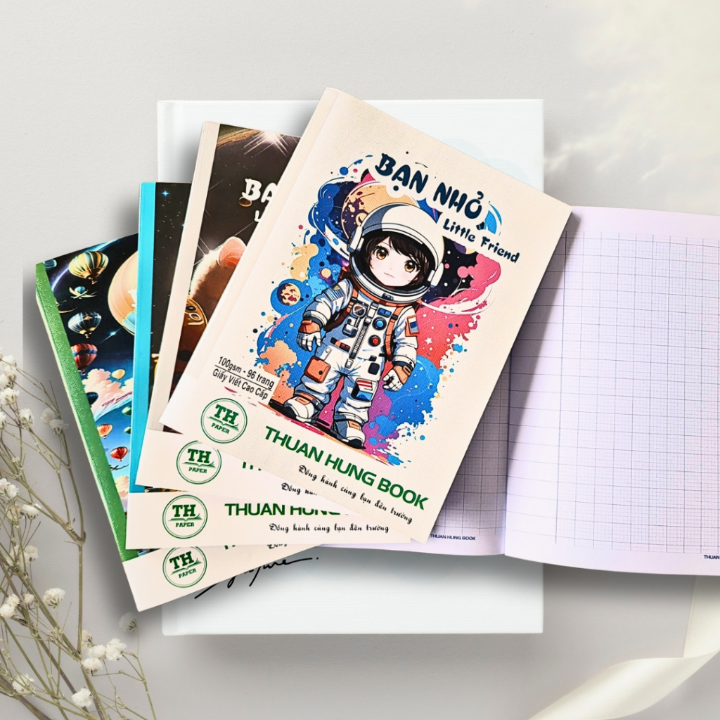 Tập Ô Ly 96 Trang Cao Cấp Định Lượng 100 Gsm, Lốc 10 Cuốn, Bìa Cứng, Giấy Dày Không Lem Mực, Vở 4-5 