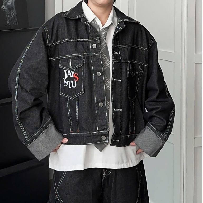 Khoác jean IZZY boxy - form ngắn rộng - Unisex