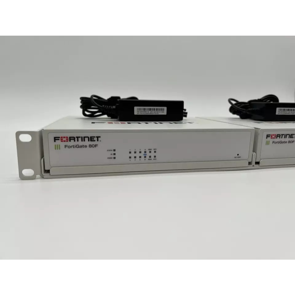 Tường lửa bảo mật mạng Fortinet FortiGate 80F (x2) có RackTray & Bộ chuyển đổi A/C