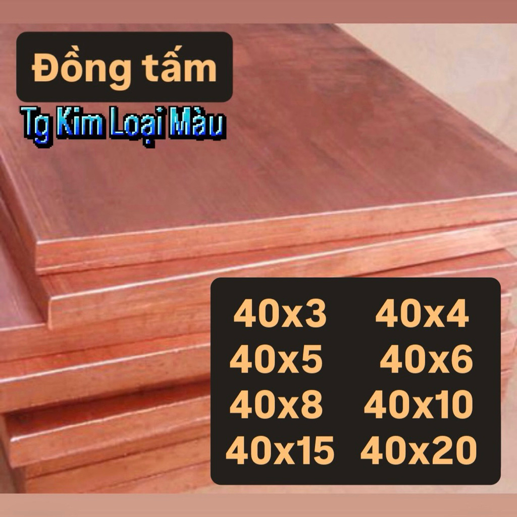 (cần gấp nhắn shop) Đồng đỏ thanh 40 x3, 40x4, 40x5, 40x6, 40x8, 40x10, 40x15, 40x20