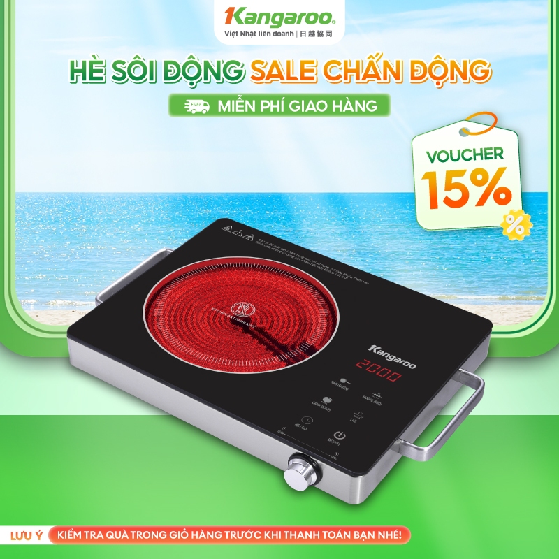 Bếp hồng ngoại đơn Kangaroo KG20IFT1 - Núm xoay chỉnh nhiệt