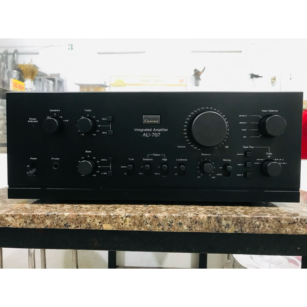 Amply Sansui AU-707 công xuất 230w máy chạy 4 sò sắt Sanken zin mới đẹp âm thanh rất hay