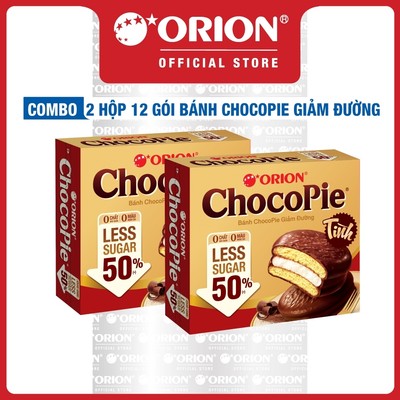 [Orion x Hannah Olala] Combo 2 Hộp 12 Gói Bánh ChocoPie Giảm Đường (360g)