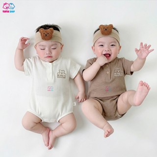 Bodysuit Áo liền quần trẻ sơ sinh Body chip cộc tay vải thun tăm cho bé trai bé gái SLH164