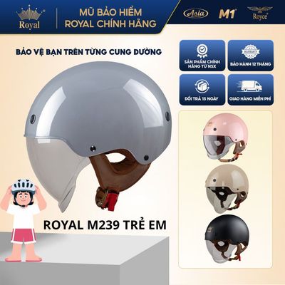 Mũ bảo hiểm trẻ em Royal M239 có kính âm size S, phù hợp cho bé trai gái vòng dầu từ 48-52cm