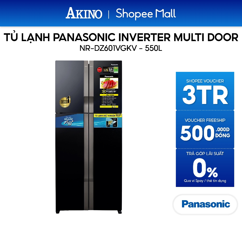 Tủ lạnh Panasonic Inverter 550L 4 cửa NR-DZ601VGKV - Hàng Chính Hãng
