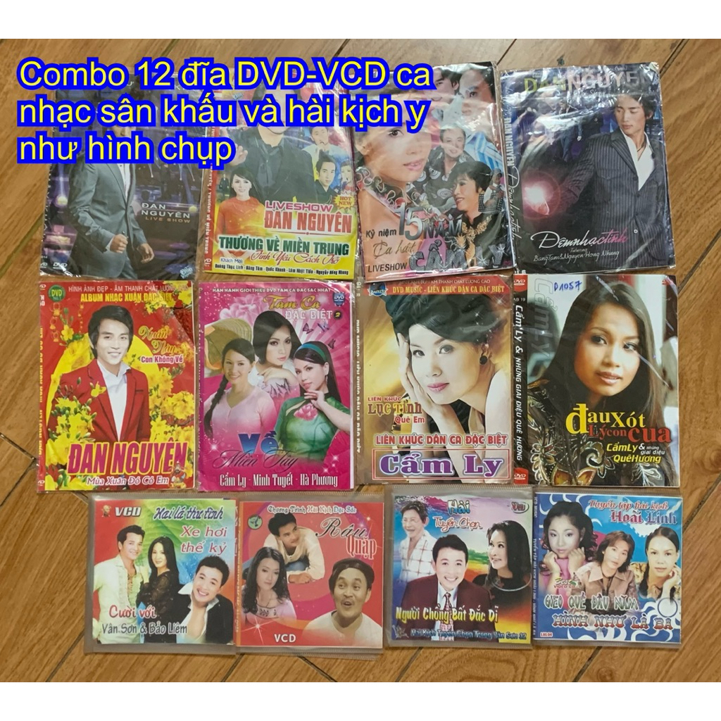 Combo 12 bộ đĩa DVD-VCD hài kịch - ca nhạc sân khấu dành cho anh em lấy tư liệu làm kênh