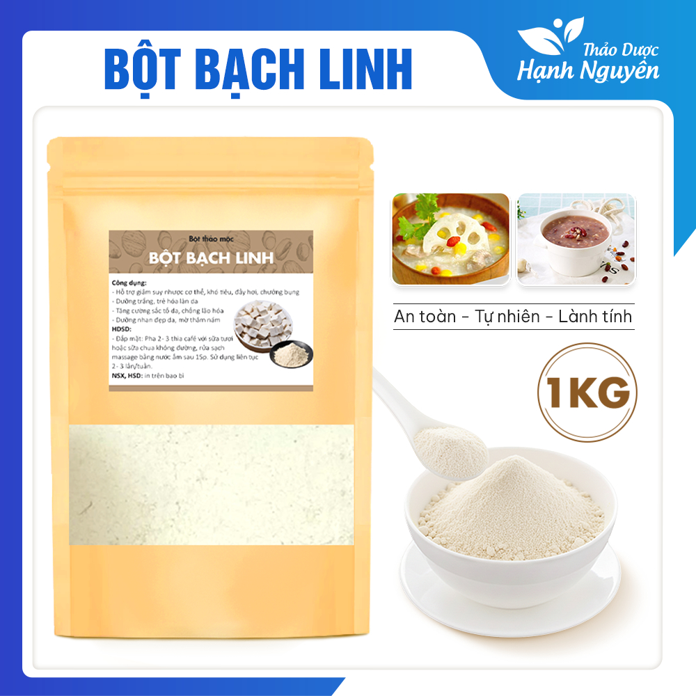 Bột bạch linh 1kg, bạch phục linh nguyên chất, đắp mặt, giúp trắng da, mờ thâm, chống lão hóa