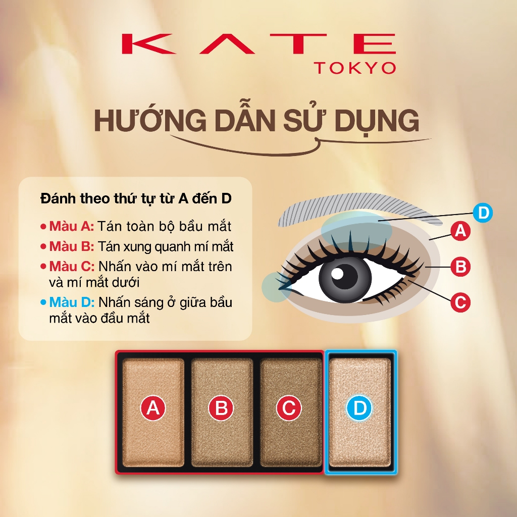 Bảng Phấn Mắt 4 Màu Tông Nâu Tự Nhiên KATE Mellow Brown Eyes | BigBuy360 - bigbuy360.vn