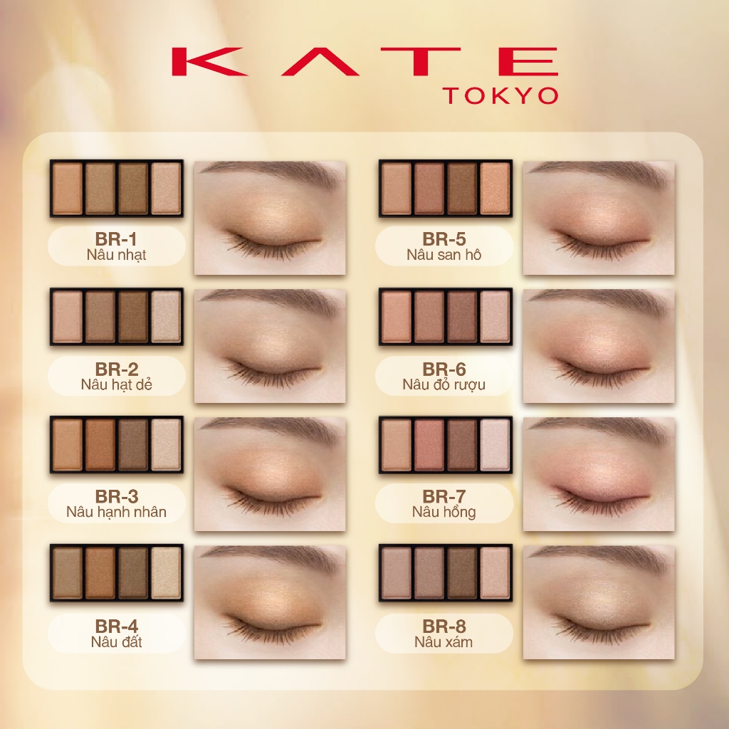 Bảng Phấn Mắt 4 Màu Tông Nâu Tự Nhiên KATE Mellow Brown Eyes | BigBuy360 - bigbuy360.vn