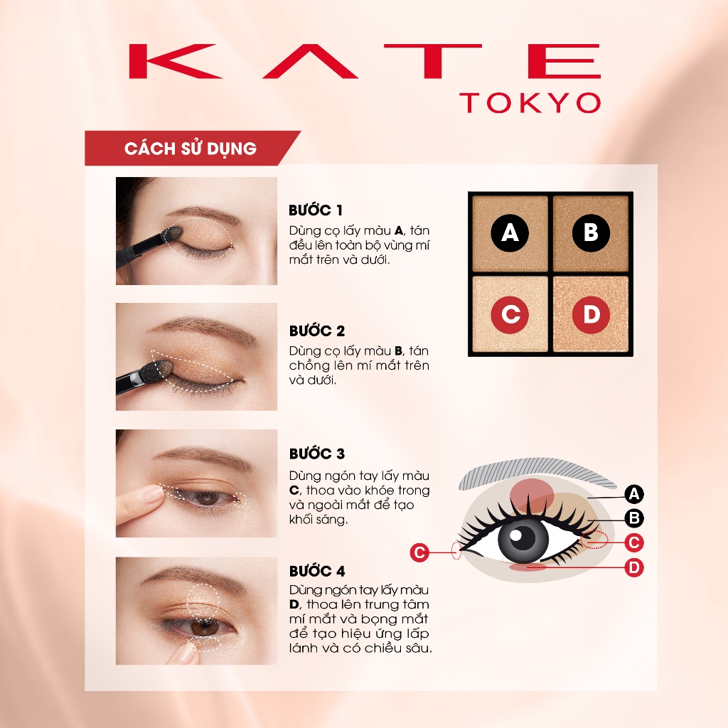 Bảng Phấn Mắt 4 Màu Trang Điểm KATE Popping Silhouette Shadow | BigBuy360 - bigbuy360.vn