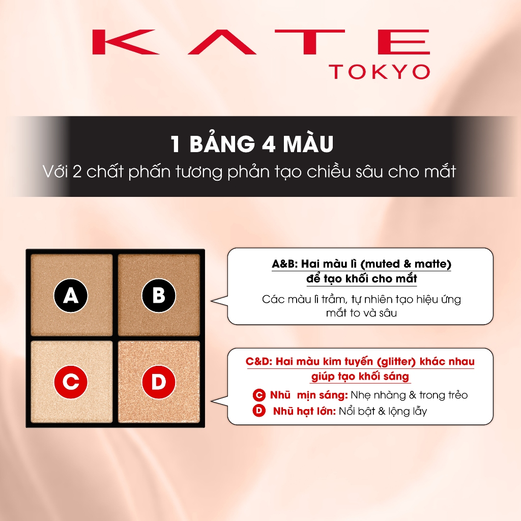 Bảng Phấn Mắt 4 Màu Trang Điểm KATE Popping Silhouette Shadow | BigBuy360 - bigbuy360.vn