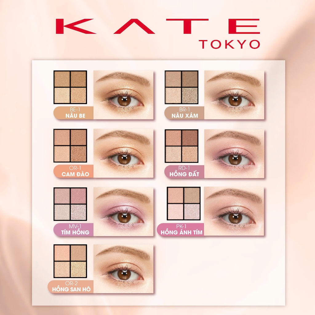 Bảng Phấn Mắt 4 Màu Trang Điểm KATE Popping Silhouette Shadow | BigBuy360 - bigbuy360.vn