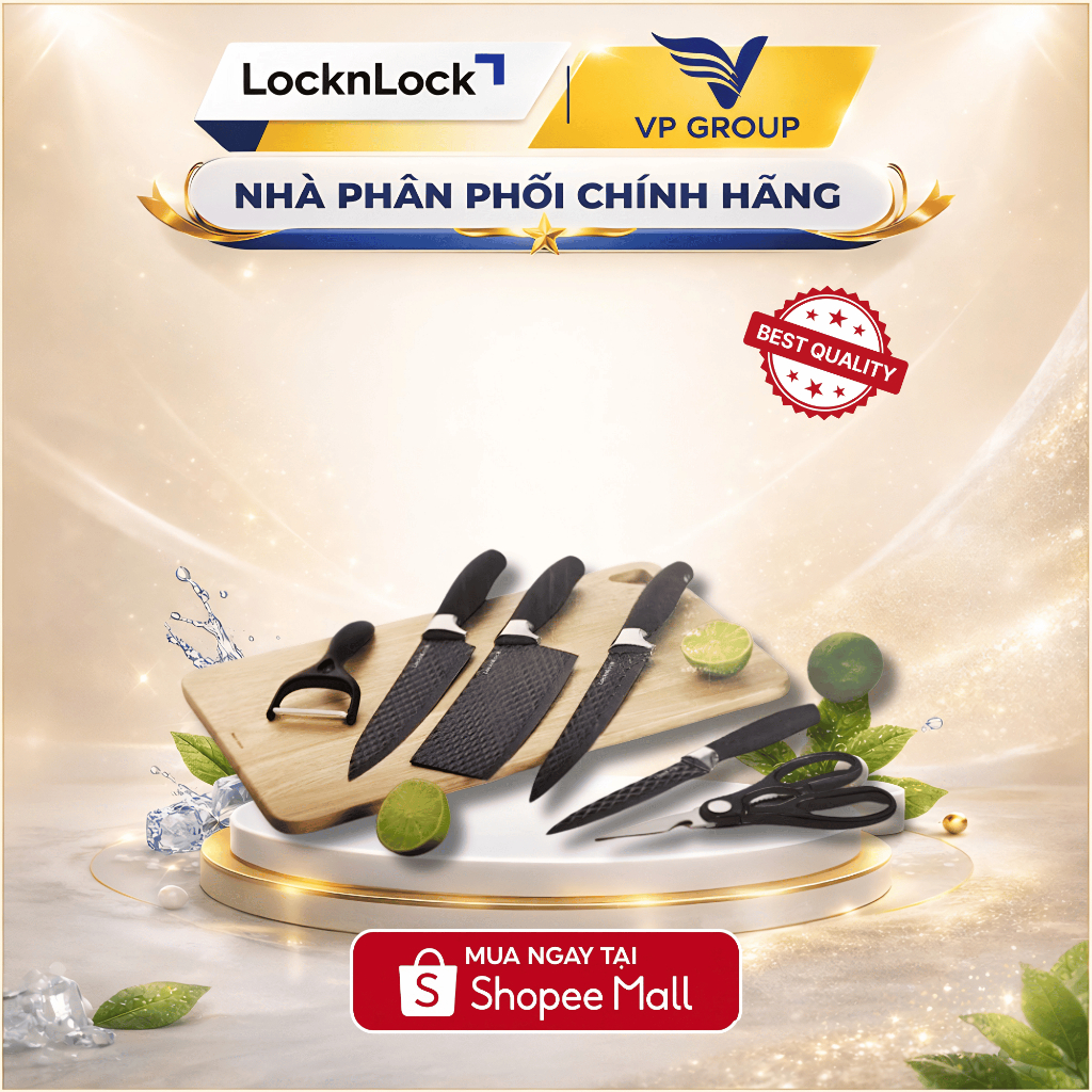 Bộ dao 6 món LocknLock Chính hãng - CKK103S6 - Màu đen