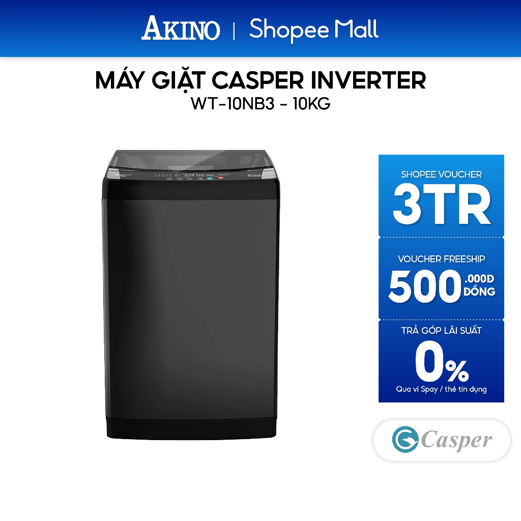 Máy giặt Lồng Đứng Casper 10 kg WT-10NB3 - Hàng Chính Hãng