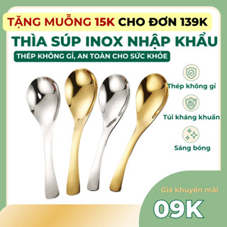 Thìa Súp Inox Nhập Khẩu - Muỗng Stainless Steel Cong 3 Size Cao Cấp Inox Không Gỉ - Danami Store D02