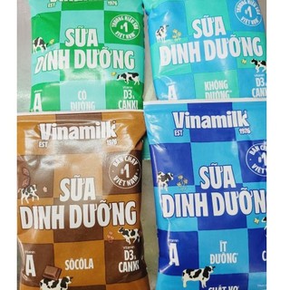 Combo 10 gói sữa dinh dưỡng Vinamilk có đường, ít đường, không đường, socola 220ml