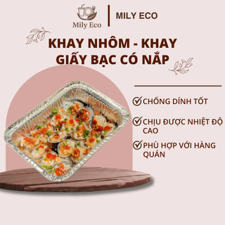 [Combo 125c] Hộp Giấy Bạc Có Nắp Đựng Thực Phẩm Dùng 1 Lần - Khay Giấy Nhôm Giữ Nhiệt Tiện Lợi - HGB125