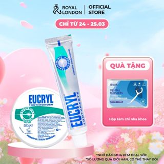 Combo Kem đánh răng Eucryl 62g + Bột tẩy trắng răng Eucryl 50g