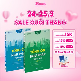Sách Tổng ôn ngữ pháp tiếng anh tập 1 & 2, 30 chuyên đề ngữ pháp cô Trang anh bản đặc biệt  moonbook