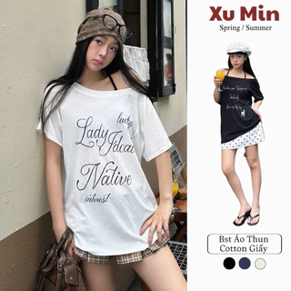 BST Áo Thun Giấy Trễ Vai Thích Hợp Thời Tiết Mừ Hè, Đi Chơi, Đi Biển In Hình Nhiều Phân Loại