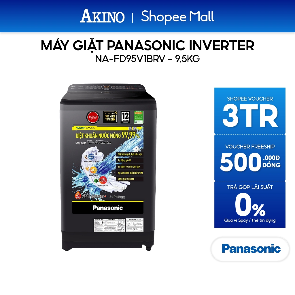 NA-FD95V1BRV | Máy giặt Lồng Đứng Panasonic Inverter 9.5 Kg NA-FD95V1BRV - Hàng Chính Hãng