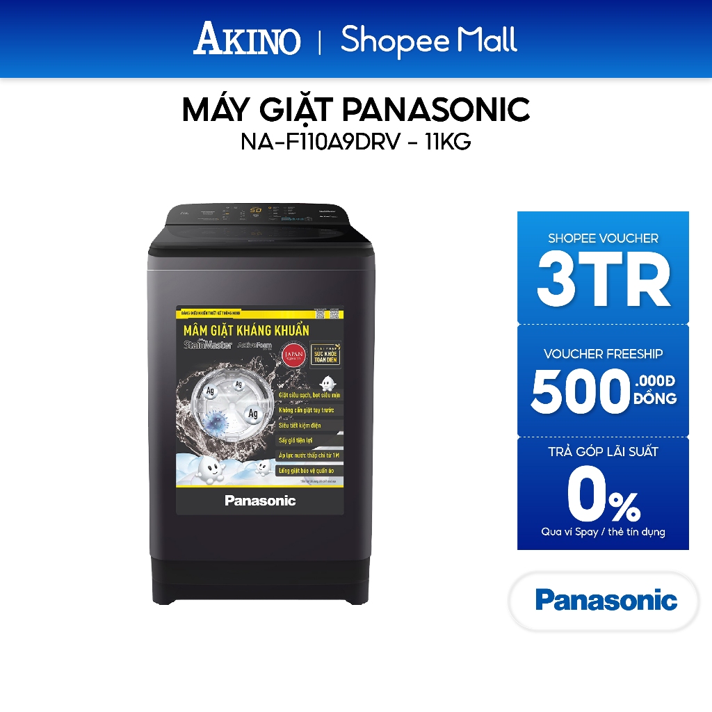 Máy giặt Lồng Đứng Panasonic 11 kg NA-F110A9DRV - Hàng Chính Hãng