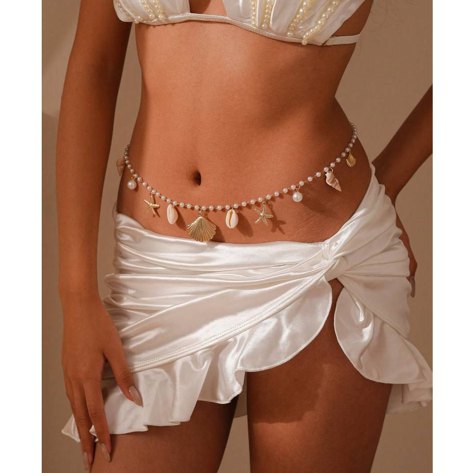 [CÓ SẴN] Vòng đeo eo Đi Biển Vỏ Ốc Sao Biển Ngọc Trai 🌺 FREESHIP Phong cách Bohemian Hawaii (EJ25-EJ02) | BigBuy360 - bigbuy360.vn