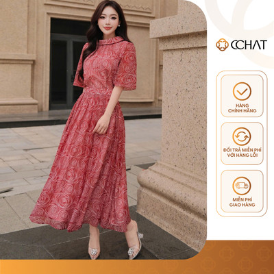 Set Đồ Nữ 𝐂𝐂𝐇𝐀𝐓 Dáng Xòe Icelyn Kiểu Cổ Sen Chất Liệu Mềm Mại Cao Cấp 16BNS5019XT