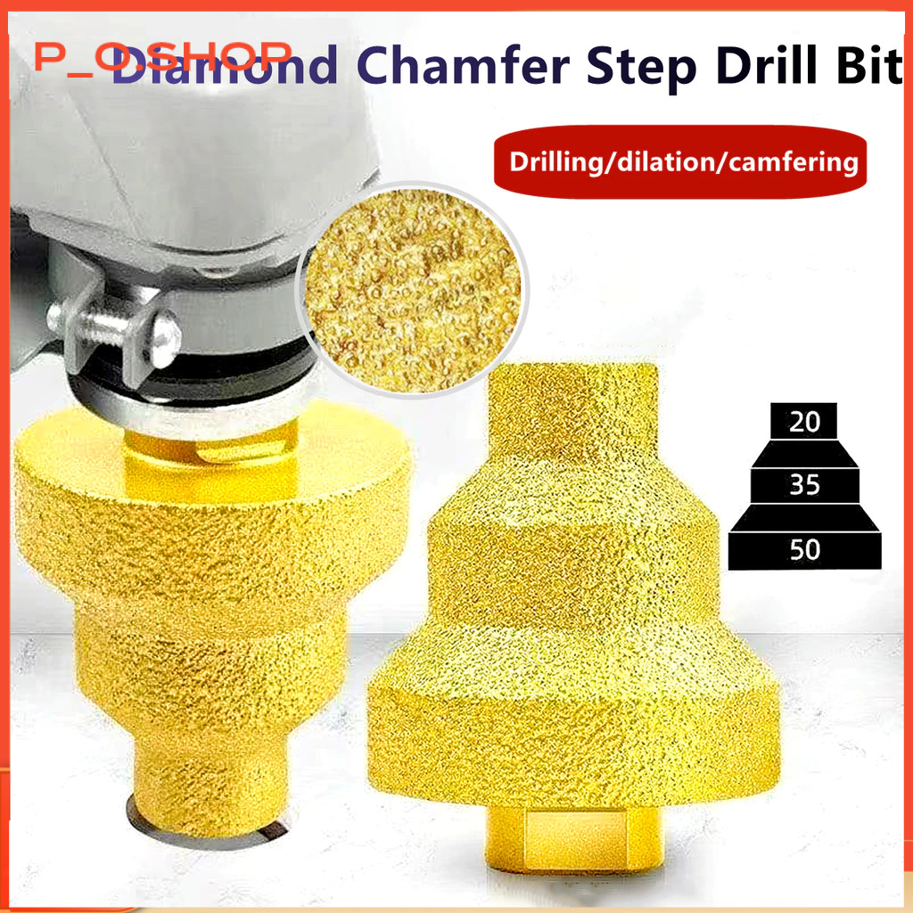 【🔥Rẻ】20-35-50mm Kim Cương Chamfer Mũi Khoan Góc Máy Mài Cưa M10 Chủ Đề Để Phóng Lớn Đá Cẩm Thạch Ngó