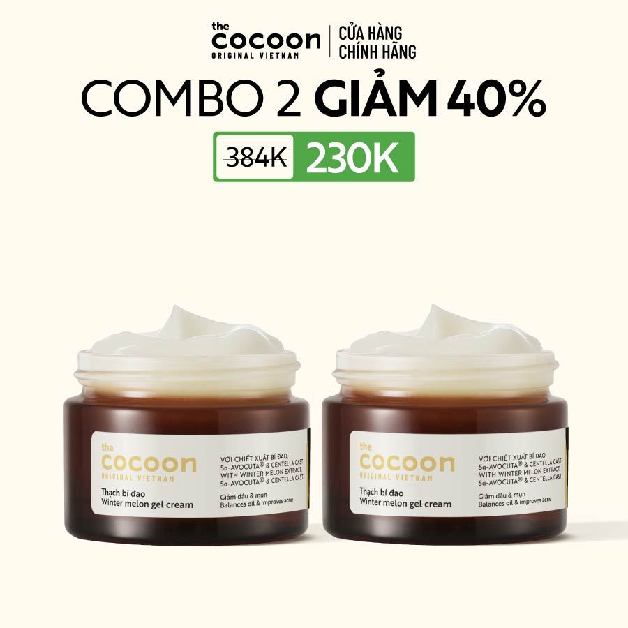 [MUA 2 GIẢM 41%] Combo 2 Thạch Bí Đao (Kem dưỡng) Cấp ẩm & Ngừa mụn Cocoon 30ml