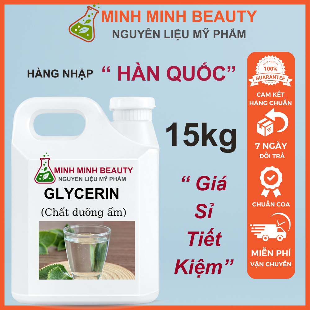 𝟏𝟓𝐊𝐆 𝐆𝐥𝐲𝐜𝐞𝐫𝐢𝐧  VG 99.7% Nguyên Chất – Glycerin Thực Vật Dưỡng Ẩm Mỹ Phẩm, Can Lớn Giá Tốt