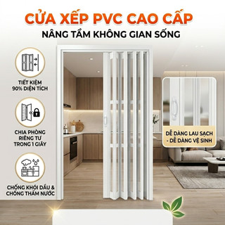 Cửa gấp PVC cao cấp, cách âm, chống ẩm, thiết kế hiện đại cho gia đình
