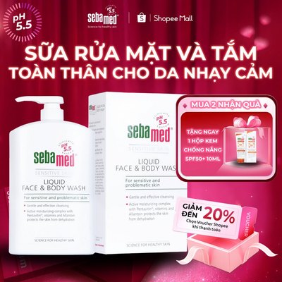 Combo 2 Chai Sữa Rửa Mặt Và Tắm Toàn Thân Sebamed Face & Body Wash pH5.5 (300ml)