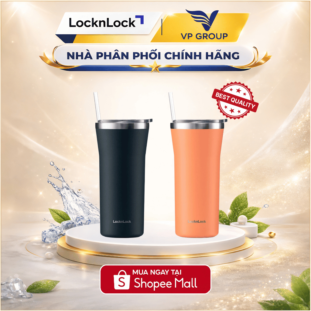 Bình giữ nhiệt LocknLock chính hãng, dung tich 870ml thép không gỉ - LHC4325 (màu san hô và xanh nav