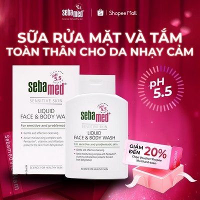 Sữa Rửa Mặt Và Tắm Toàn Thân cho da nhạy cảm Sebamed Face & Body Wash pH5.5 dịu nhẹ hỗ trợ cho da bị viêm mụn mặt lưng