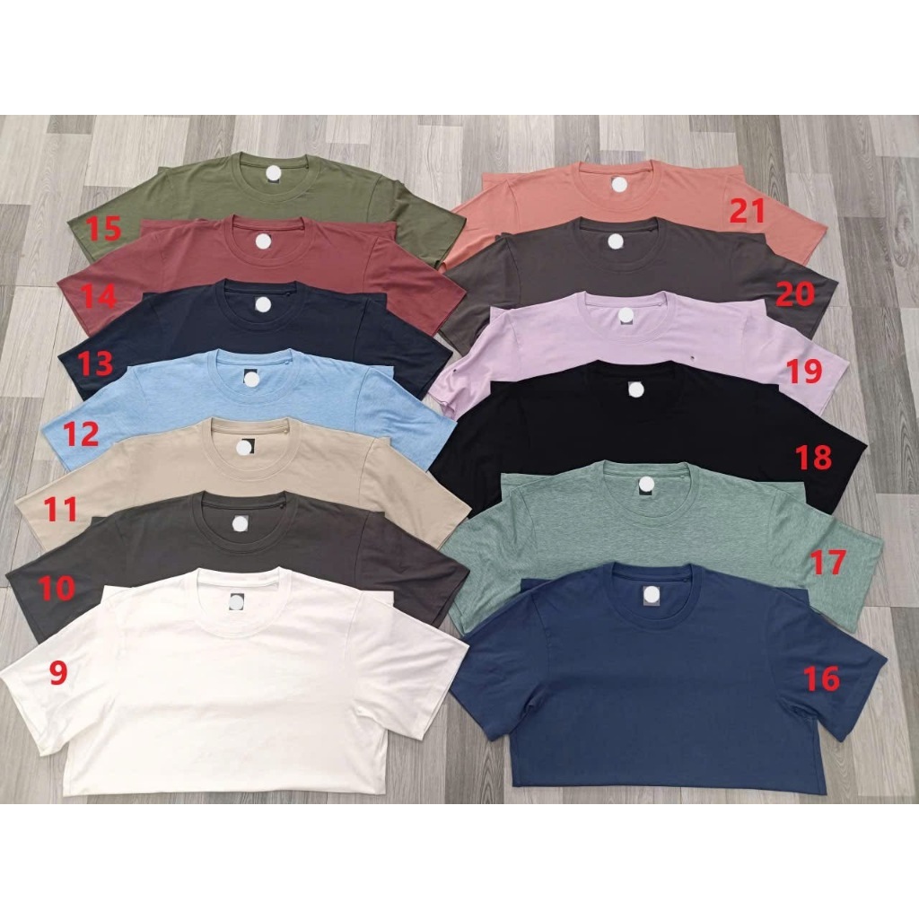 Áo Thun Trơn Basic UNI Xuất Dư Xịn Chính Hãng 100% Supima Cotton Unisex (Che Tem Cổ)