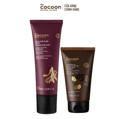 Combo 1 Tẩy da chết da đầu bồ kết 200ml + 1 Cà phê Đắk Lắk làm sạch da chết mặt Cocoon 150ml