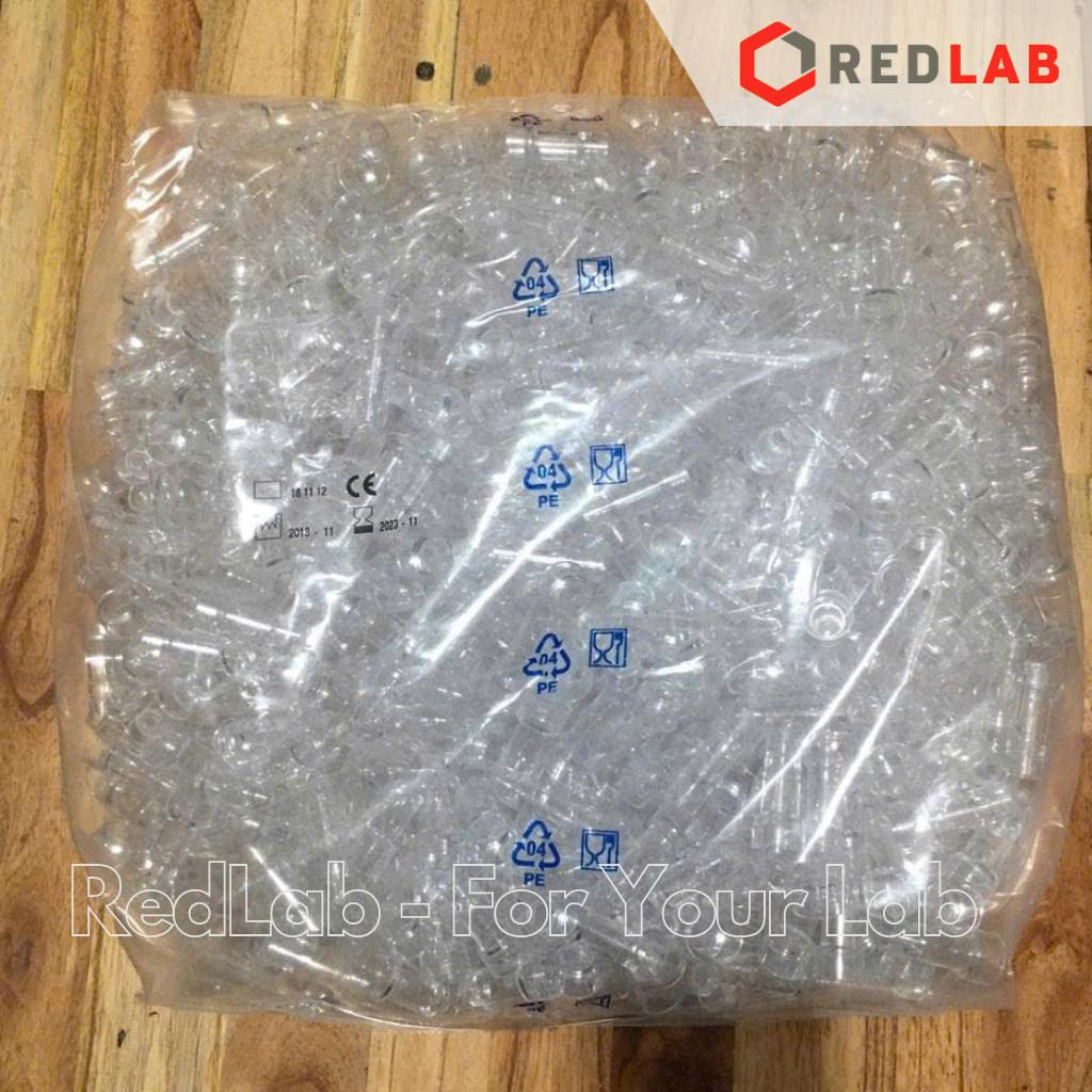 [Gói 1000 cái] Cuvet nhựa PS (Hitachi sample cups) 3ml Ø17x38mm APTACA 5901, dùng cho máy quang phổ 