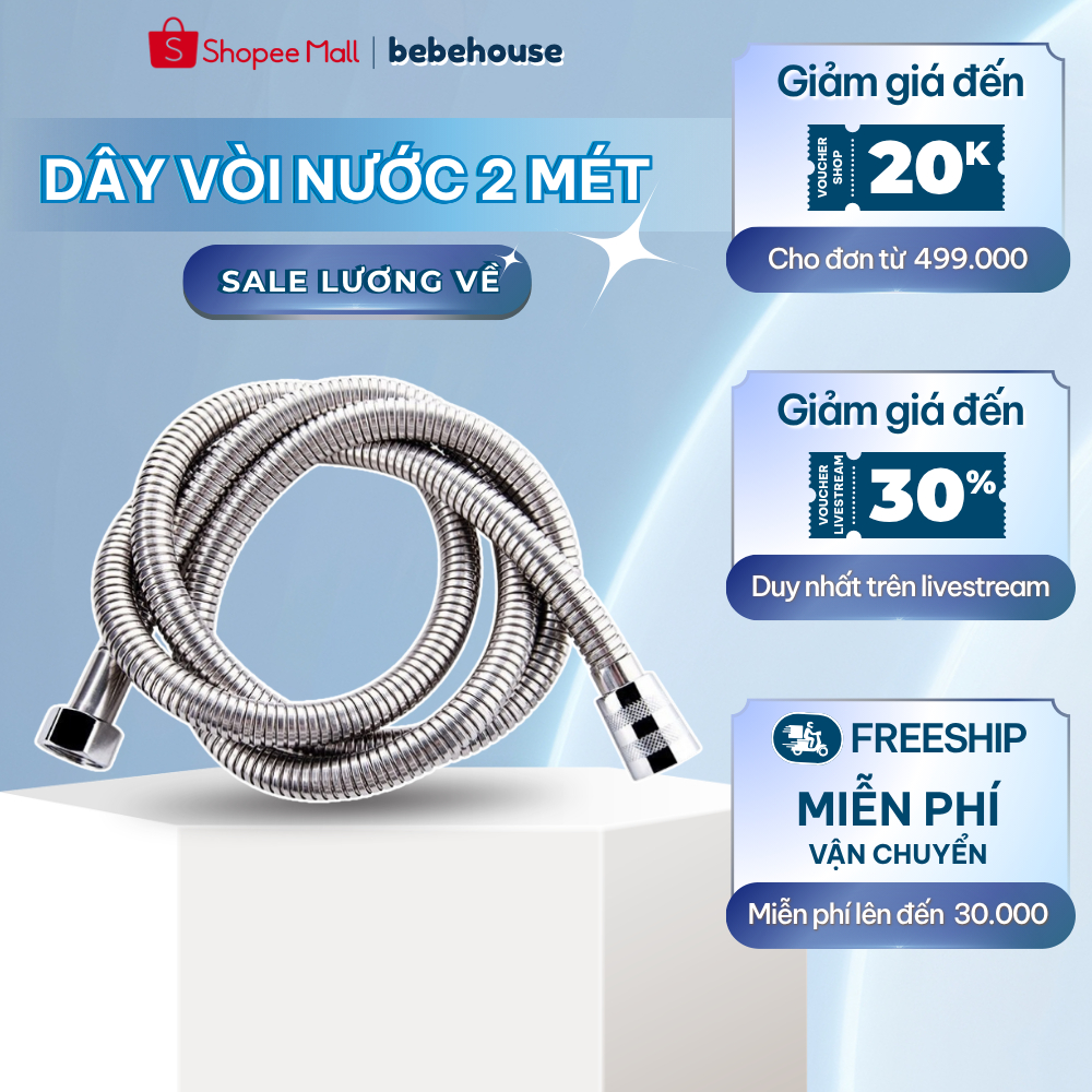 Dây Vòi Hoa Sen Cấp Nước Tay Sen Vòi Xịt , Ren Vặn 2 Mét HV006 BEBEHOUSE