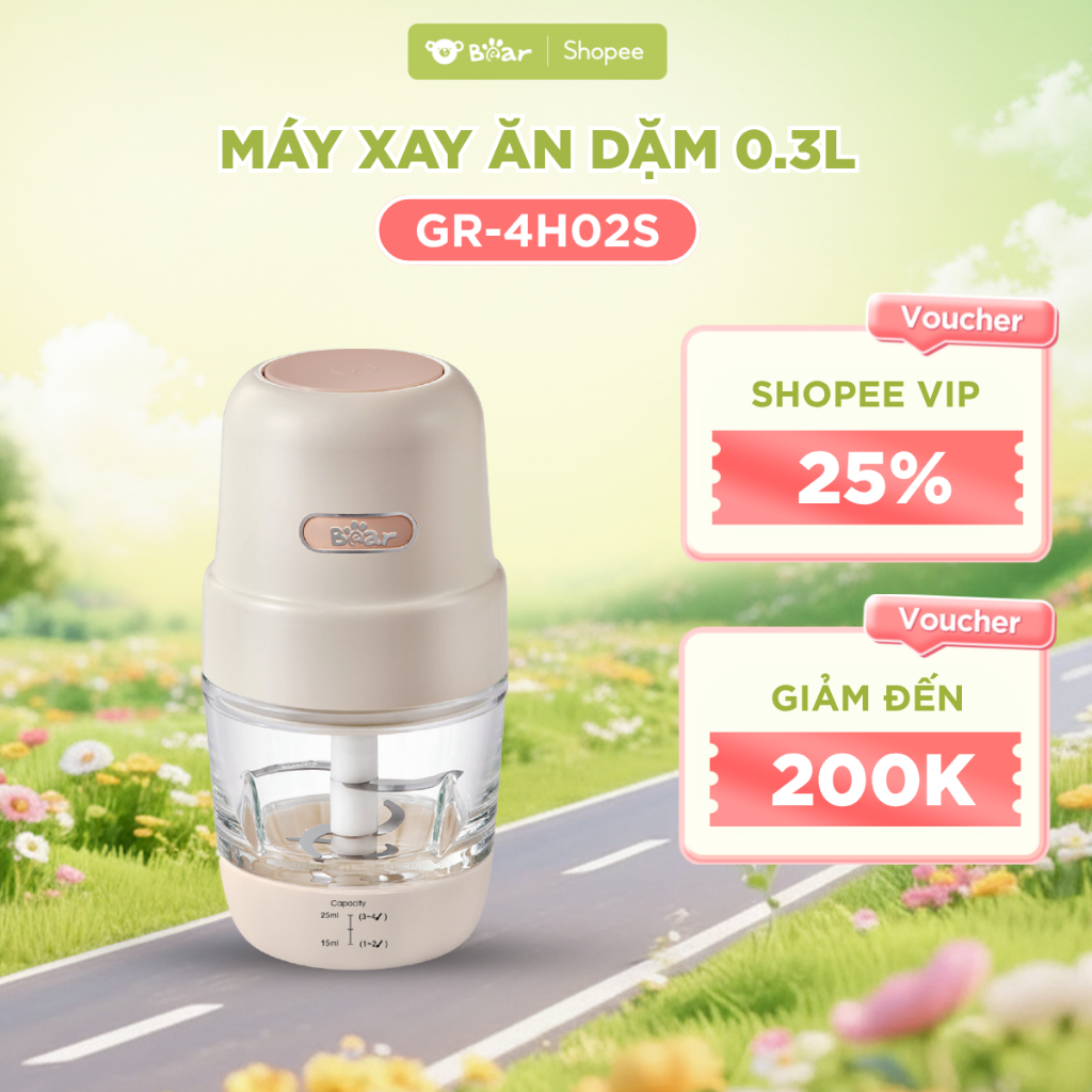 Máy Xay Ăn Dặm Bear CH - 4H02S Dung Tích 0.3L Xay Thực Phẩm Cho Bé