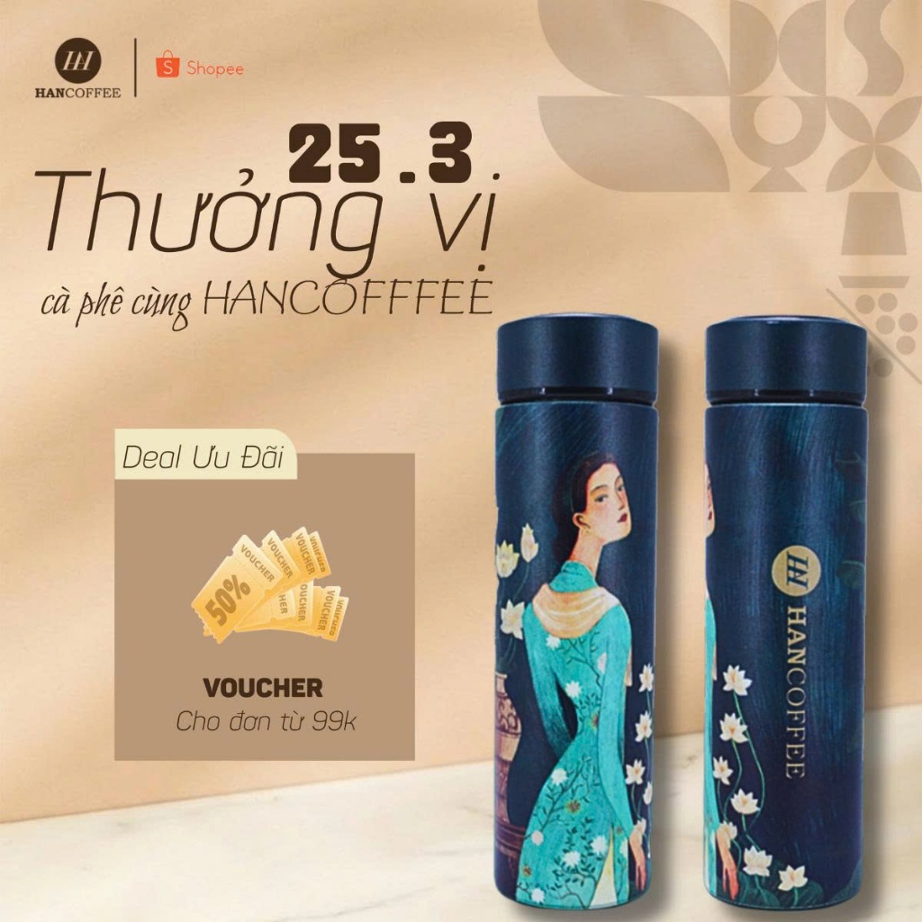 Bình Giữ Nhiệt HANCOFFEE Chất Liệu Inox 304 - Dung tích 450ml - Giữ nhiệt tới 10 tiếng