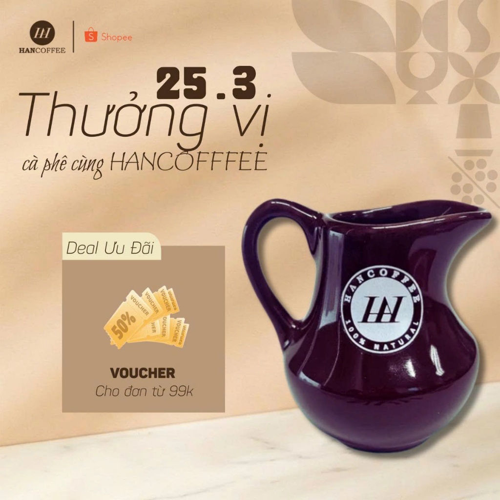 Ly rót sữa HANCOFFEE 75ml bình rót sữa pha cà phê