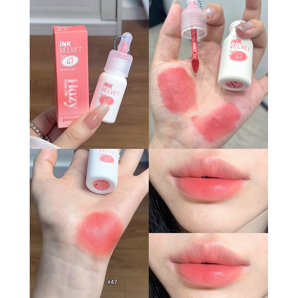 Son Ink 47 Sunny Coral - Cam Đào, Son Ink Velvet Phiên bản Hazy Ink 47 Sunny Coral